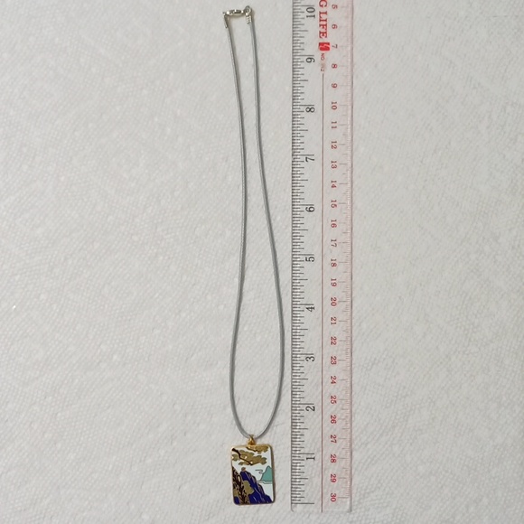 *3/$20* New Cloisonne Pendant choker corded necklace vintage - Picture 6 of 8